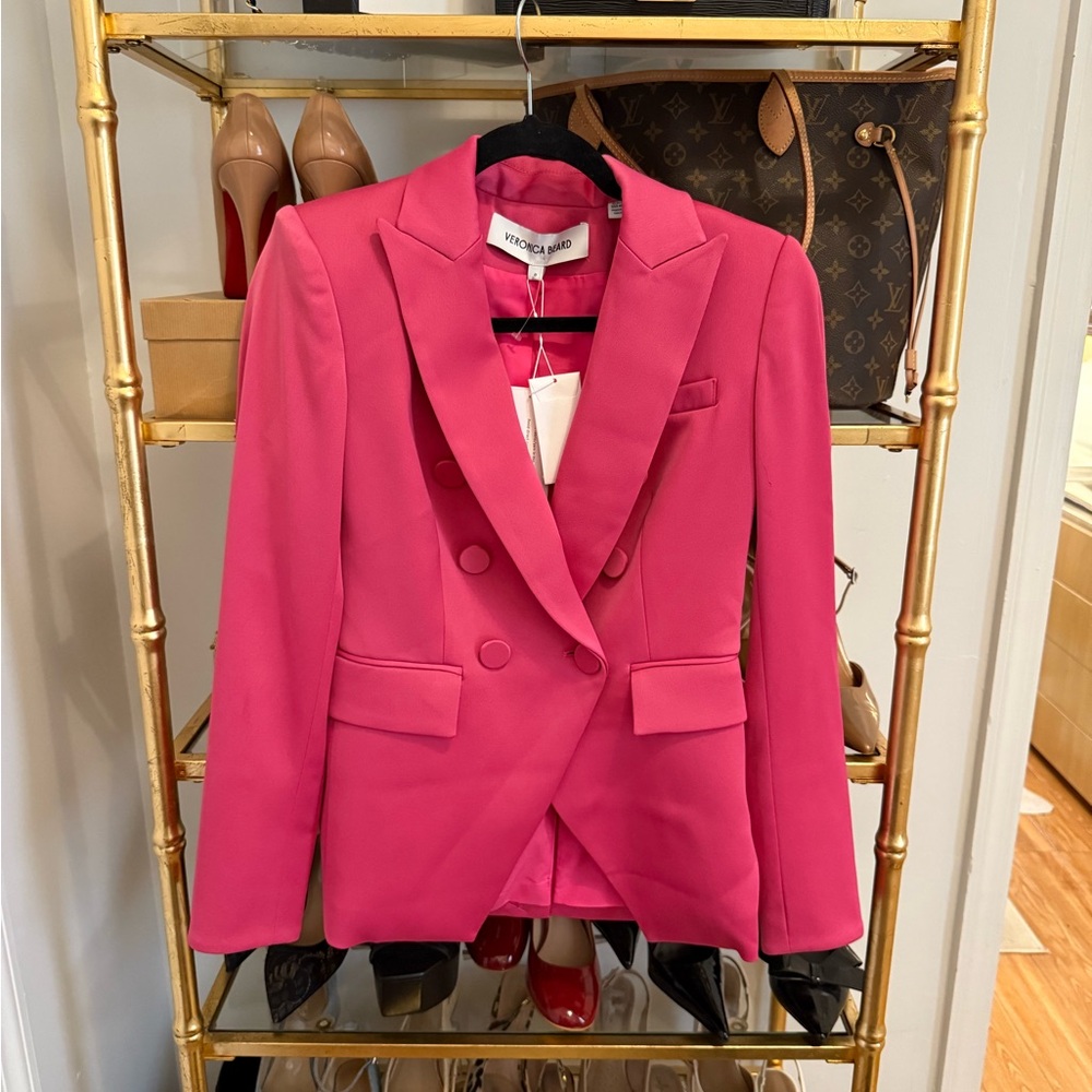 Veronica Beard Miller Dickey Blazer in color Hibiscus - Picture 4 of 16